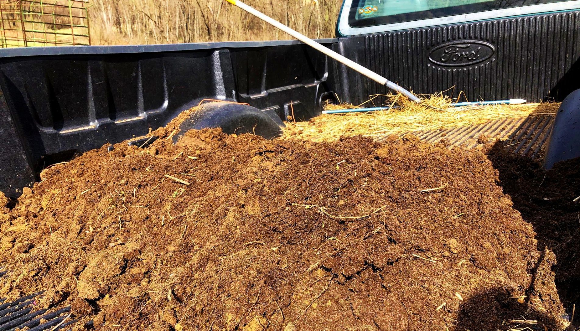 Compost in truck bed